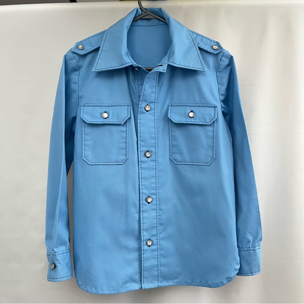 Mens Leisure Jacket - Pearl - type 3 - denim - Light Blue X-SMALL 1970s Vintage